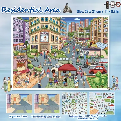 Large Size Scene Sticker Set, Landscape Stickers, Stress-Relief Stickers, Scene Crafting