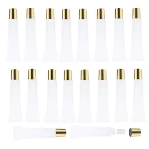 50 count 15 ml Lip Gloss Squeeze Tubes, Lip Gloss Containers Empty, Refillable Soft Clear Tubes for DIY Lipgloss Balm  ( Cap)