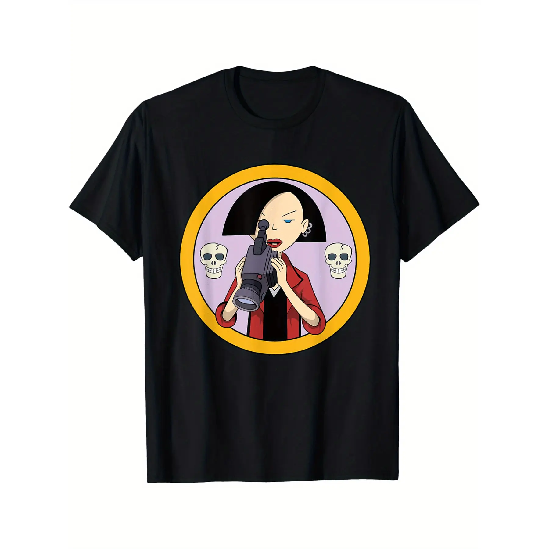 Mademark x Daria - Jane Lane Videographer "That’s a Wrap" Daria T-Shirt Selected pure cotton interesting design DIY men's short-sleeved T-shirt, soft and breathable, comfortable and casual sports