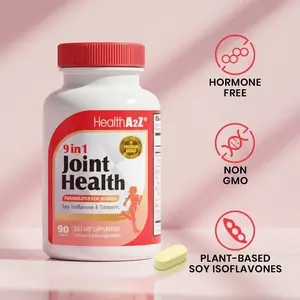 HealthA2Z 9 in 1 Joint Health for Women - 90 Tablets, 30-Day Supply (Pack of 1) - Glucosamine, Chondroitin, MSM, Soy Isoflavones & Turmeric for Female Joint Comfort, Flexibility, Mobility, Bone Health, Mood, Sleep & Hormonal Balance