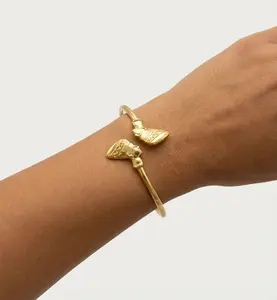 BA UNIQUE FASHION Egyptian God Anubis Queen Nefertiti Fist Ankh Ma'at 100% Solid Brass Cuff Bangle Bracelet Fashion Costume Jewelry
