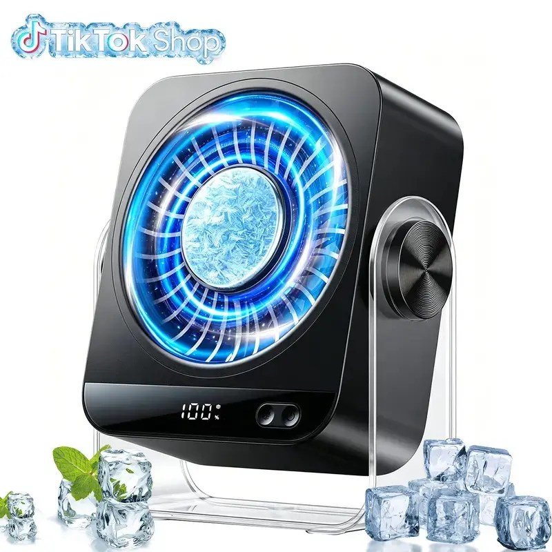 Rechargeable Small Desk Fan - Quiet 199 Speed Turbo Blade Personal Fan for Bedroom Office Dorm & Travel, USB Battery Powered Mini Portable Cooling Fan with 120° Tilt Adjustable Design