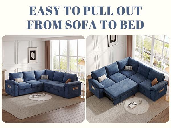 【3-4 Packages】108 Inch Sectional Sleeper Sofa with Pull Out Bed, U Shaped 5/7 Seat Modular Sectional Sofa with Storage, Sectional Couches for Living Room, Cloud Modular Couch, Removable Sofa Cover#daybed 【3-4 Packages】108 Inch Sectional Sleeper Sofa with Pull Out Bed, U Shaped 5/7 Seat Modular Sectional Sofa with Storage, Sectional Couches for Living Room, Cloud Modular Couch, Removable Sofa Cover#daybed
