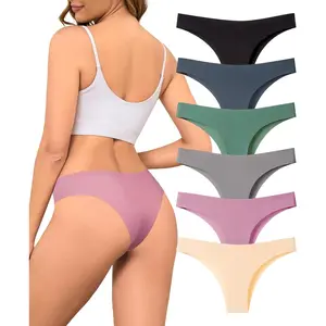 Womens Underwear Seamless Cheeky Underwear for Women No Show Panties for Women Stretch Bikini Breathable Panties 6 Pack