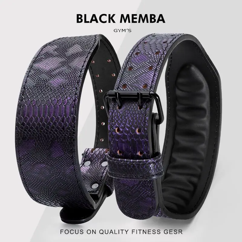 Adjustable Weightlifting Belt with Colorful Mamba Snake Design, Durable PU Material, Perfect Gym Accessory Gift for Christmas & Thanksgiving, Workout Fitness Belt, Weighted Belt, Workout Gear