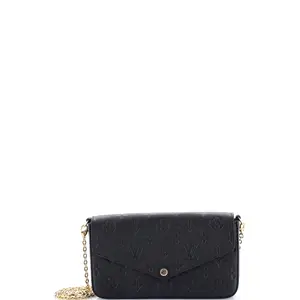 Pre-owned Louis Vuitton material Messenger Bags Felicie Pochette Monogram Empreinte Leather by Rebag