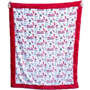 Minky Blanket for Baby Boy, Firefighter Puppy Theme Soft Minky Baby Shower Gift Nursery Decor