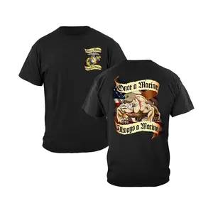 USMC T-Shirt – Once a Marine Always a Marine Bulldog Tee – Proud Marine Corps Military Veteran Shirt for Men