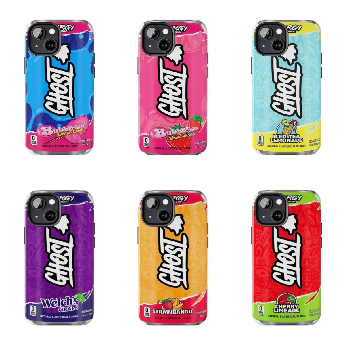 Ghost Energy Drink Phone Case Flavor Bubblicious Candy Iced Tea Lemonade Peaches Grape Electric Limeade Strawbango Cherry phone Cases For iPhone 12,13,14,15,16,17Promax Pro Plus,durable phone case,It's a great gift for a good friend,for holidays