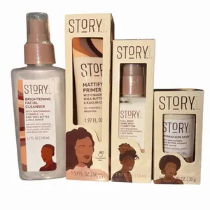 4-Pc Brightening Facial Cleanser, Mattifying Primer, Full Body Dark Spot Corrector, and Hydration Stick Story Beauty Care set