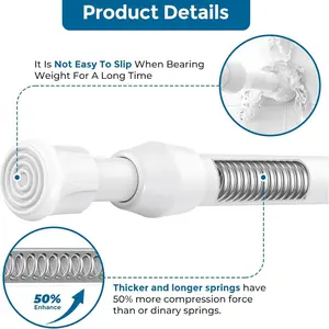Multifunctional Retractable Rod, Adjustable Tension Rod, Punch-free Durable Shower Curtain Rod, Household Bathroom Supplies, Shower Rods