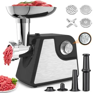 Meat Grinder, 2 Adjustable Speed 2400W Max Electric Meat Grinders for Home use, Sausage Stuffer, ETL Approved(Black)