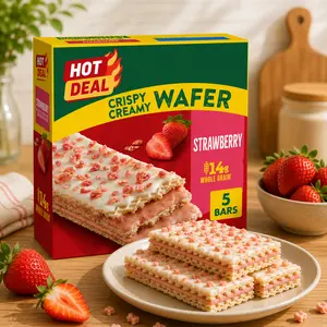 Crispy Creamy Wafer Bars, Strawberry, Whole Grain, 5 Bars, 6.5 oz
