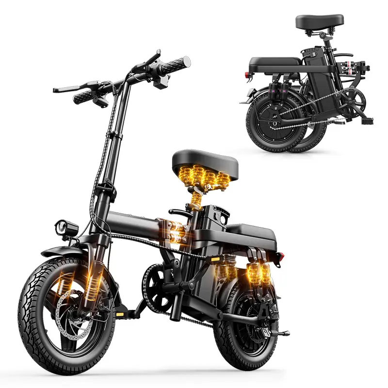 Adult Folding Pedal-Assist Bike - 700W Peak Power, 48V15AH Detachable Battery, 20mph Commuter, 60KM Range, High-Strength Front Loading Frame, Flat Pedals, Lightweight Compact Folding Bike
