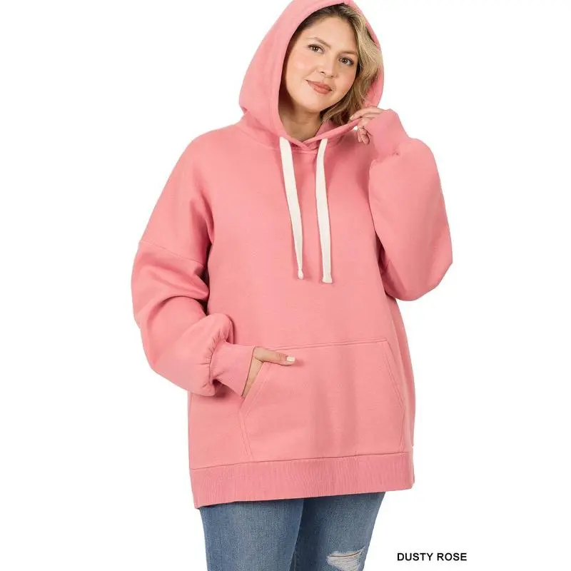 ZENANA Plus Oversized Hoodie Longline Sweatshirt