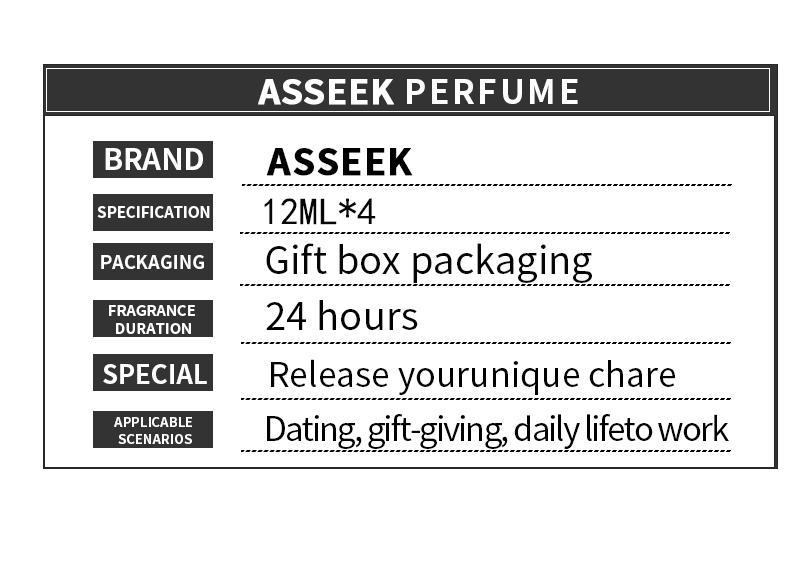 ASSEEK Women's Perfume Gift Box - 4 Fragrance Samples in Elegant Black Case for Special Occasions