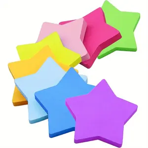 Creative pentagonal star shaped self-adhesive reusable sticky note - multi-purpose strong adhesive note and message sticker.