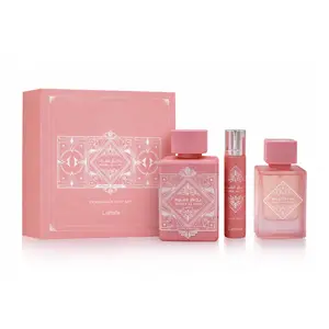 Lattafa Badee Al Oud Noble Blush 3 Piece Gift Set (EDP 3.4FL.OZ | 100ML, EDP 0.4FL.OZ | 12ML, HAIR MIST 1.6L.OZ| 50ML)