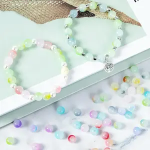 1Set Containing 480 Glass Beads in 24 Different Colors, Each 8Mm in Size, Perfect for Creating Friendship Bracelets, Earrings, Necklaces, And Rings