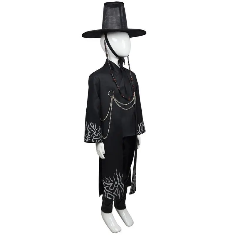 Boys'KoreanPopMusicDemonHunterCostume|SagaBoyJinwuFullSetCosplayCostumewithRobeHatAccessoriesforHalloweenPerformance Boys'KoreanPopMusicDemonHunterCostume|SagaBoyJinwuFullSetCosplayCostumewithRobeHatAccessoriesforHalloweenPerformance