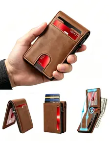 Rfid Pop-Up Credit Card Holder Wallet, Slim Bifold Card Case, Quick-Access ID Slot, Cash Pocket, Anti-Theft Minimalist Purse, Everyday Carry