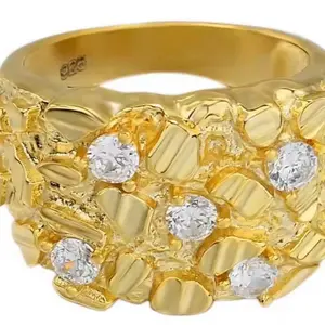 Real Silver 14Kt gold plated nugget rings