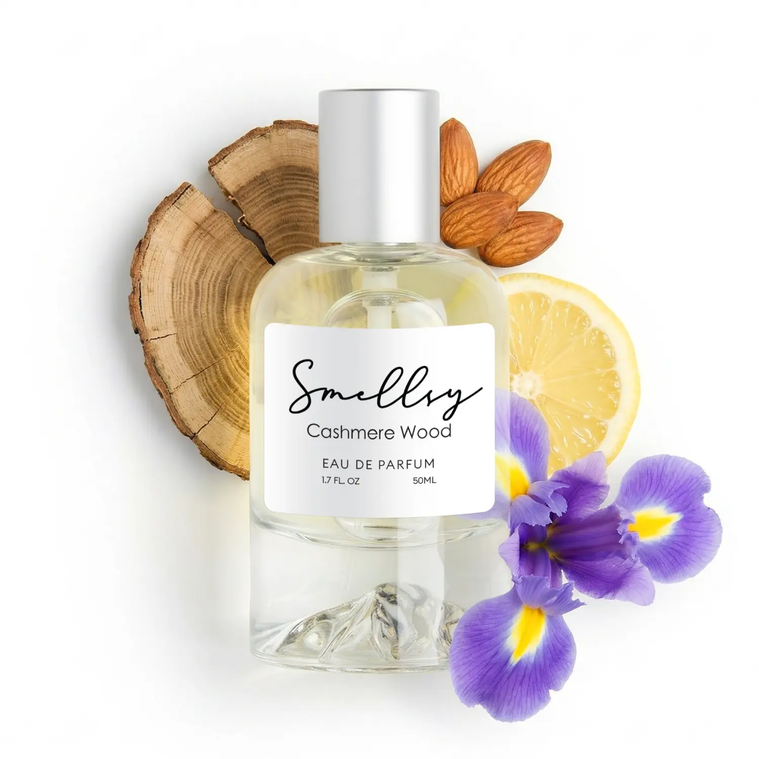 Cashmere Wood Eau de Parfum 50ml | SMELLSY  Long Lasting Floral Woody Fragrance for Women | Jasmine Vanilla Almond Perfume | Cruelty-Free Vegan Swiss Formula | Luxury Signature Scent