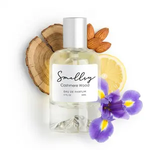 Cashmere Wood Eau de Parfum 50ml | SMELLSY  Long Lasting Floral Woody Fragrance for Women | Jasmine Vanilla Almond Perfume | Cruelty-Free Vegan Swiss Formula | Luxury Signature Scent