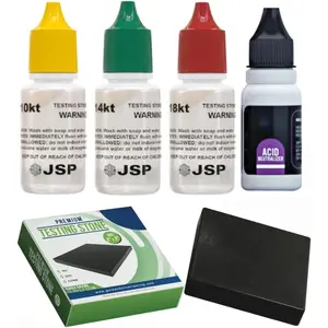 Gold Testing Kit, 10K 14K 18K Testing Solutions with Stone, Professional Jewelry Purity Test Set, USA