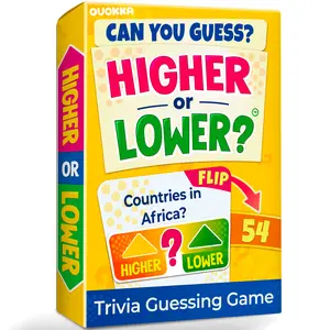 QUOKKA Higher or Lower Trivia Board Games for Kids and Adults - Guess Fun Questions – Educational Card Game for Families&Teens