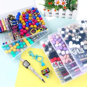 Beads Making Kit, 91pcs/set Silicone Beads & Plastic Box, DIY Mix Beads Jewelry Making Supplies for Bracelet Necklace Earrings Pendant