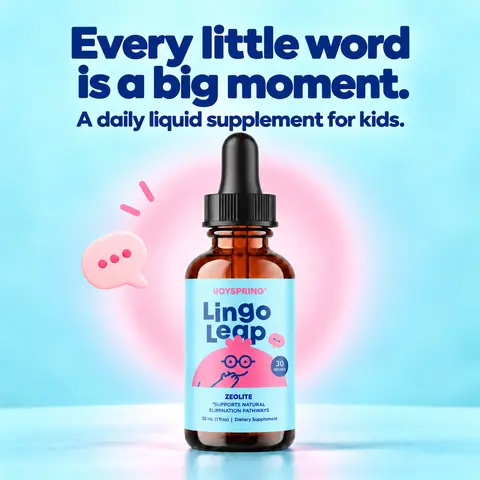 JoySpring LingoLeap Speech Learning Natural Supplement for Kids – Zeolite Drops with B Vitamins and Premium Botanical Extracts To Support Focus, Memory, and Everyday Learning