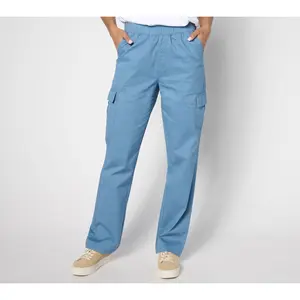 Denim & Co. Tall EasyWear Twill Pull-On Cargo Straight Leg Pants