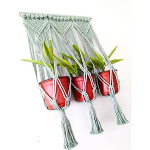 The Triple Macrame Plant Wall Hanging, Coral Decor, Agave Decor, Macrame Triple Plant Wall Hanging, Planting Hanging, Macrame Plant Hanger
