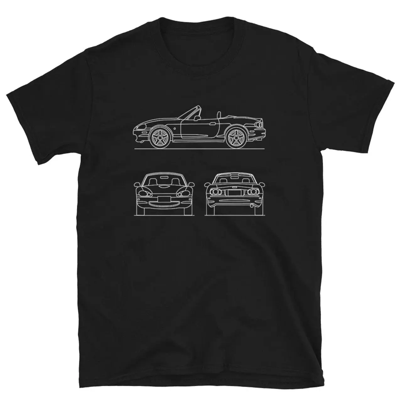 MX-5 Roadster Miata JDM Eunos Sports Car Auto Silhouette Unisex T-Shirt Sweatshirt Hoodie, Classic, Muscle Car Fans, Gift for Car Lovers
