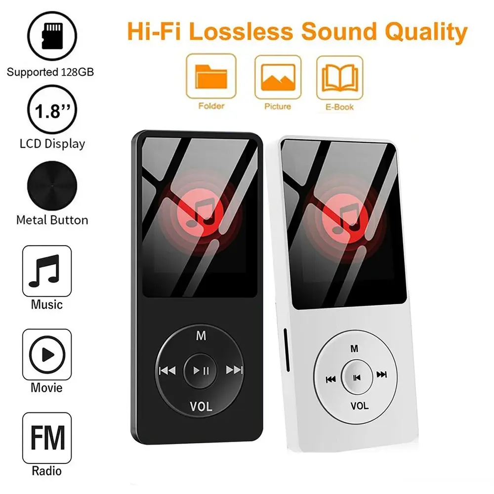 Portable Mini MP3 Player Bluetooth 4.0 Two-Way Transmission HiFi Music Walkman with FM Radio, Voice Recorder & E-Book Function
