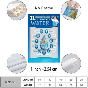 Drink More Water Poster, Fun Hydration Colorful Well, Your Body Needs Water (10) Canvas Wall Art Poster for Bedroom Living Room Decor 08x12inch(20x30cm) Unframe-style