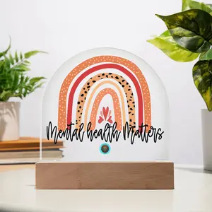 LED Acrylic Plaque: Mental Health Matters Rainbow