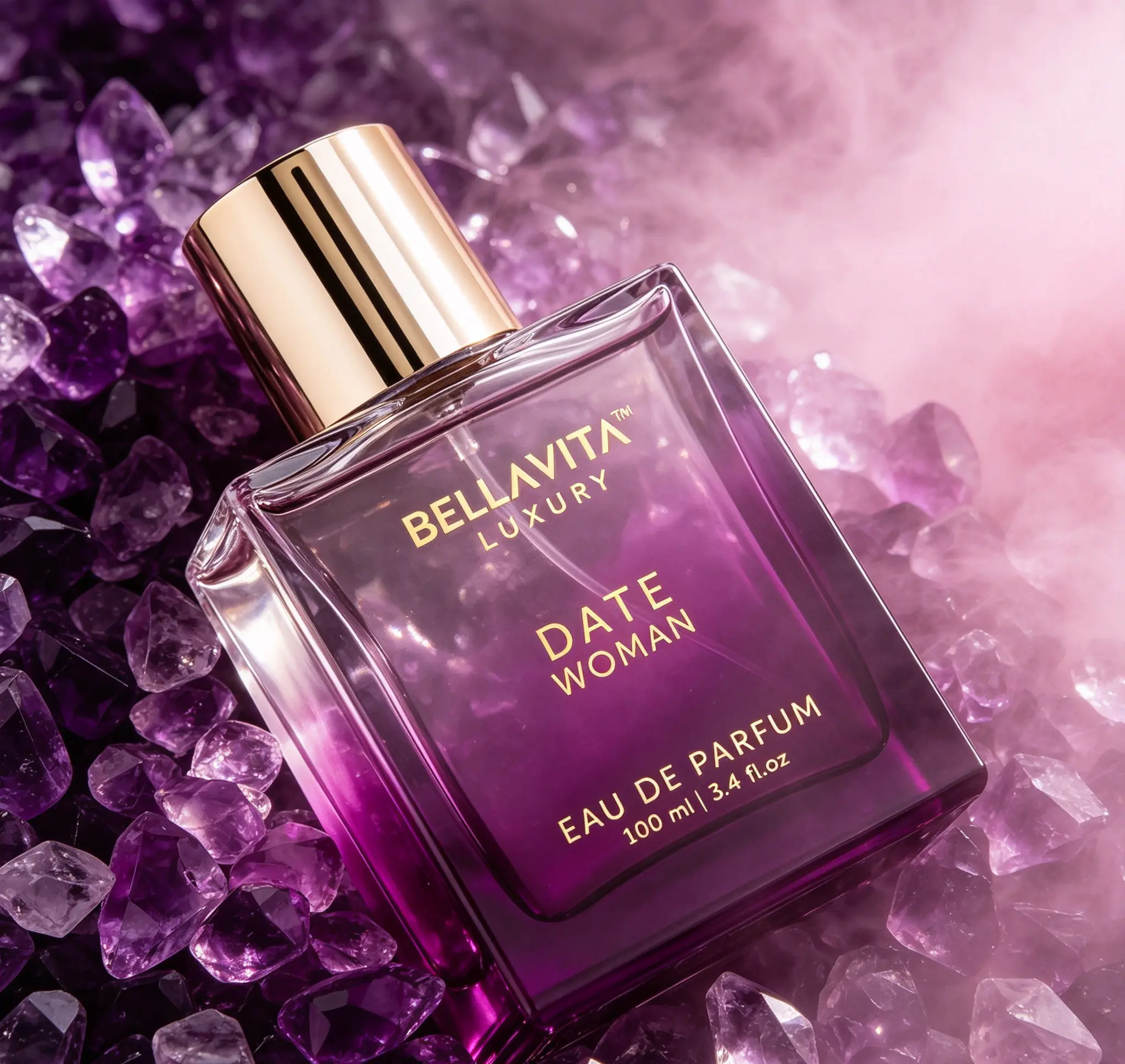 Bella Vita Luxury DATE Eau de Parfum for Women 3.4 fl.oz/100ml | Elegant Fragrance with Pink Pepper, Jasmine & Moss Notes, Long Lasting Floral Scent Ideal for Dates & Daily Occasions