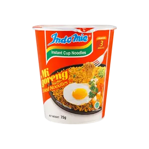Indomie Mi Goreng Instant Noodles Original Flavor Cup - 75g Pack of 12, Authentic Indonesian Fried Noodles, Quick & Easy Meal