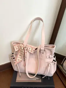 Ladies' fashionable, simple, casual, retro solid color tote bag Working bag suitable for daily commuting, shopping, shopping, large capacity, ladies' essential shoulder bag PU Tote Bag