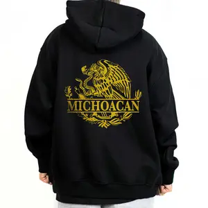 Chicano Clothing Mexican Clothes Lowrider Clothes Style Gold Design Oversized Graphic Tee Medium Heavy Sweatshirt Hoodie for Men & Women Michoacan Design