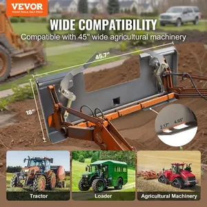 VEVOR Skid Steer Attachment Plate, 1/4 Thick Skid Steer Mount Plate with 2.28 Hitch Receiver, 3000 LBS Quick Attachment Loader Plates, Compatible with Deere, Kubota, Bobcat, Mahindra Steer, Tractor