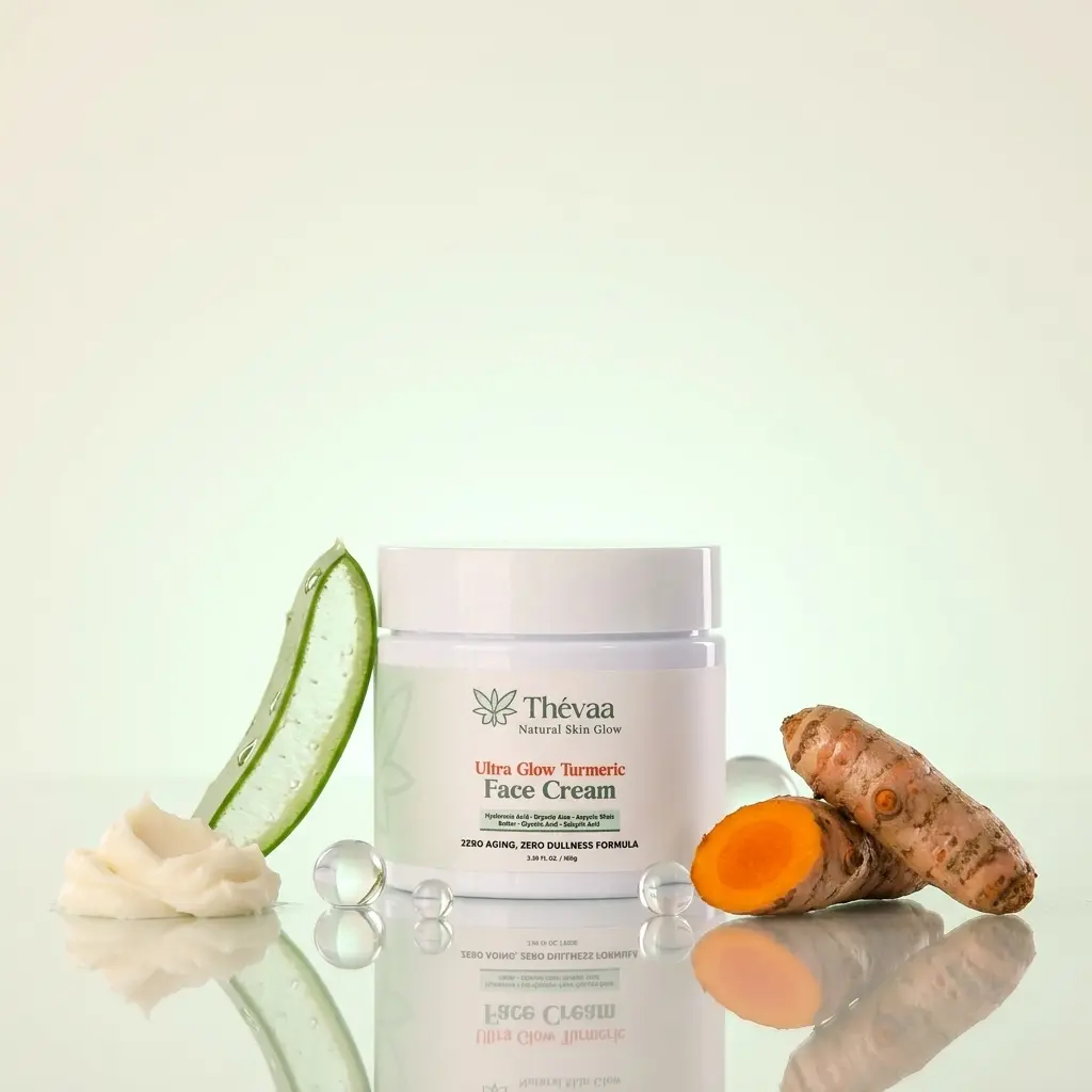 Turmeric Face Cream – Hydrating Glow Cream with Aloe Vera, Hyaluronic Acid & Shea Butter (100g / 3.38 fl oz)