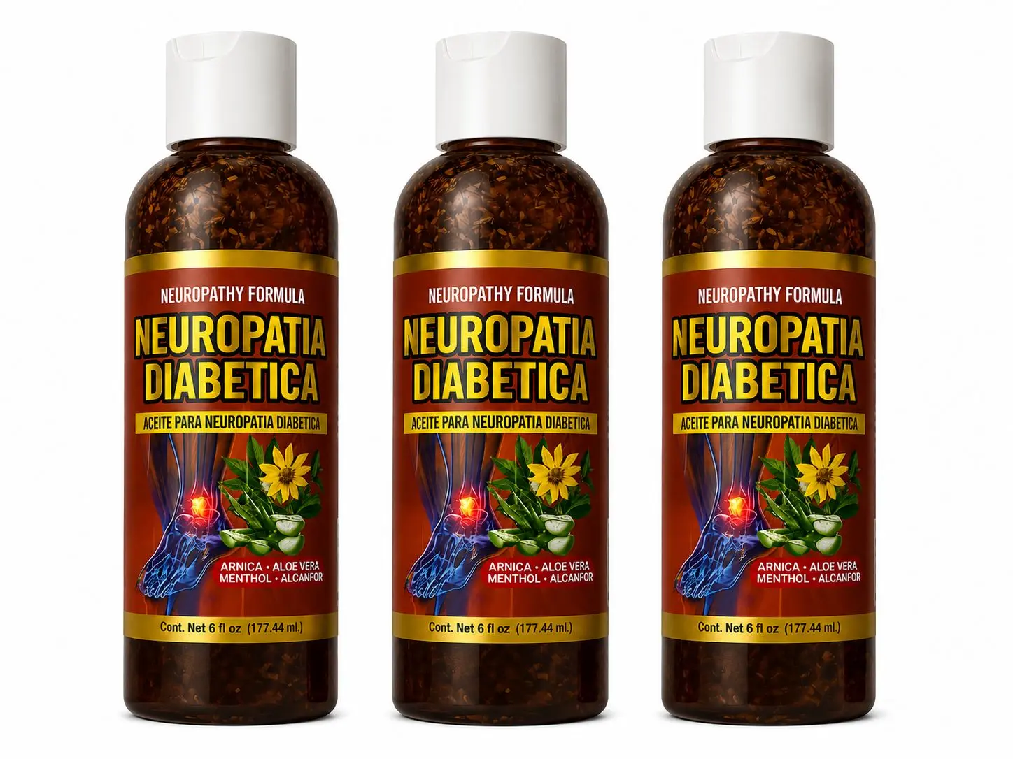 3 Pack Combo Aceite Neuropatia Diabetica Body Oil Premium Natural 30 ML. Massage Oil Masaje Soothing Care Oil High Quality Oil