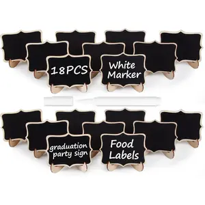 18 count Mini Chalkboard Signs with Easel Stand, Labels for Party Buffet for Graduation Decor/Wedding Signs,Catering Supplies Buffet Display/Party Supplies/Place Cards,Reserved Table Numbers