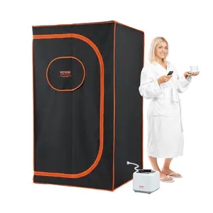 VEVOR Portable Steam Sauna Tent Full Size, 1000W Personal Sauna Blanket Kit for Home Spa, Detoxify Soothing Heated Body Therapy, Time Temperature Remote Control With Floor Mat