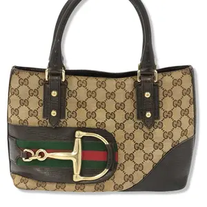 Pre-owned GUCCI Canvas Shoulder Bags Horsebit Bag G1177