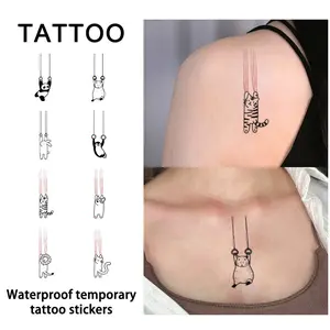 8 Temporary Tattoo Stickers, Cute Animal Designs, Long-Lasting Waterproof, Realistic Non-Reflective, Unisex Fake Tattoos for Arms Legs Back, Body Fake Tattoos