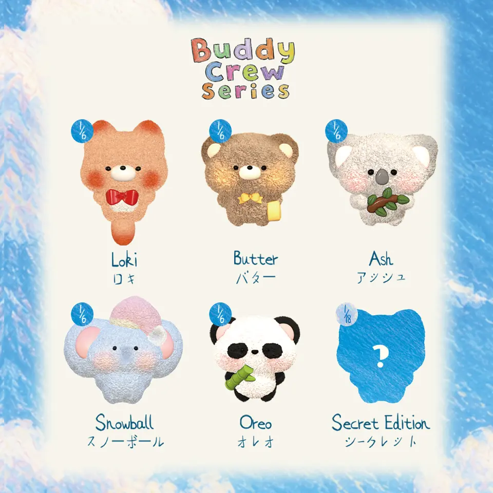 #{EVERJOY} Buddy Crew Series Full Set Sealed New Slow-rise Blind Box - Blind Bags Figure Toy, Stress Reliever Collectible Figurine [Non-returnable/Non-exchangeable Once Opened]